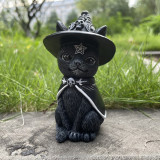 Halloween Magic Cat Resin Crafts Trinkets Animal Sculpture