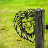 Metal Garden Farm Watching Animal Peeping Tree Stake Patina Decoration