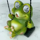Solar Decorative Lamp Garden Animal Swing Frog Pendant Resin Ornament