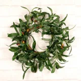Olive Leaf Rattan Hoop Wreath Door Décor Party Hanging Ornament