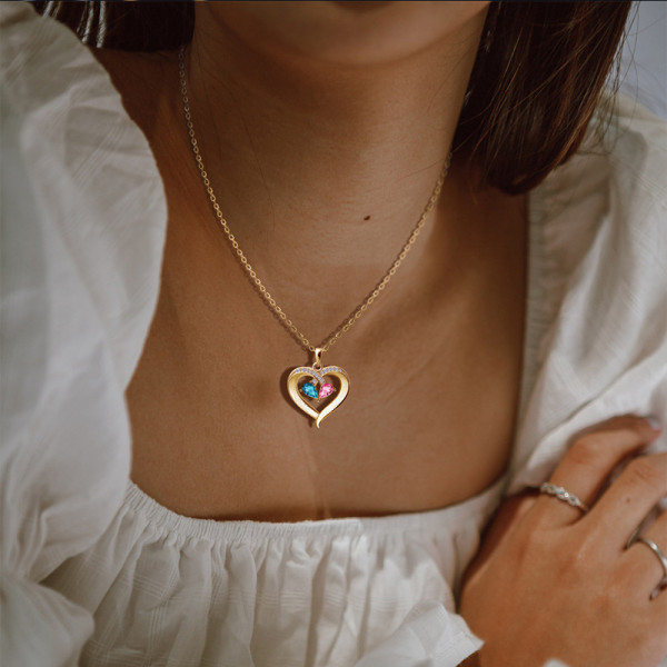 Heart Necklace Diamond Jewelry Birthday Mother's Day Gift for Women