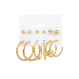Solid Color Pearl Diamond Stud Loops Earrings