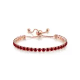 4mm Round Adjustable Crystal Birthstone Bracelet Gift For Mom Friends