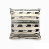 Floral Cut Pile Fabric Pillow Cover Embossed Stripes Throw Pillows Case