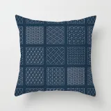 4PCS Navy Geometry Home Cotton Decorative Throw Pillow Case Cushion Covers