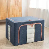 Storage Box Flax Pure Colo Dustproof With Clear Window Carry Handles