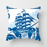4PCS Home Cotton Decorative Ocean Mermaid Throw Pillow Case Cushion Covers For Sofa Couch Bed Chair