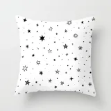 4PCS White and Black Geometry Home Cotton Decorative Throw Pillow Case Cushion Covers