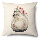 4PCS Home Cotton Decorative Cute Cartoon Animals Throw Pillow Case Cushion Covers For Sofa Couch Bed Chair