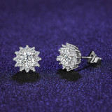 Silver Zircon Diamond Sunflower Pendant Chain Jewelry Bracelet Earrings Necklaces Rings Jewelry Sets