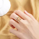 Gold Diamond Opening Adjustable Irregular Ring Gifts