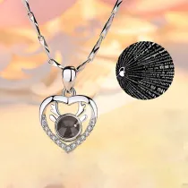 100 languages I love you Antlers Heart-shaped Clavicle Chain Necklace Jewelry