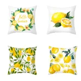 4PCS Home Cotton Decorative Lemon Throw Pillow Case Cushion Covers For Sofa Couch Bed Chair
