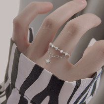 Meteor Hexagram Silver Chain Diamond Ring Jewelry Gifts