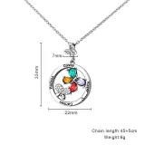 DIY Round Butterfly Birthstones Necklace with Name Engraved Custom Gift For Mom Friends