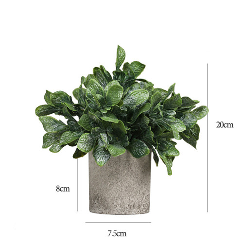 Artificial Green Leaves Plants Combination Pulp Potted Basin Desktop Decoration
