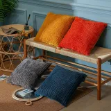 Hight Quality Solid Color Pillow Cover Single-side Stripes Chenille Cushion Cover Throw Pillows For Sofa