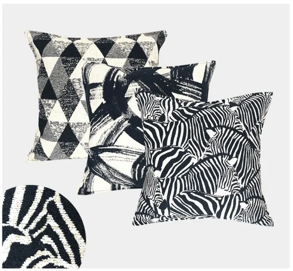 Geometric Triangle Graffiti Zebra Pattern Chenille Jacquard Pillowcases Decorative Throw Pillow Case Cushion Covers