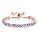 4mm Round Adjustable Crystal Birthstone Bracelet Gift For Mom Friends