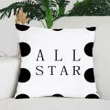 4PCS Home Cotton Decorative Black White Printed Throw Pillow Case Cushion Covers For Sofa Couch Bed Chair