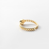 Fashion Gold Smile Chain Hollow Out Ring