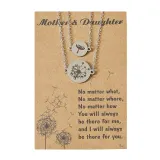 Mother Daughter Necklace Stainless Steel Dandelion Matching Friends Gifts for Mother's Day