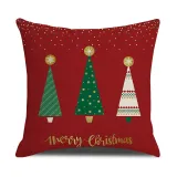 Home Soft Decoration Christmas Tree Throw Pillow Linen Cushion Cover Pillow Case