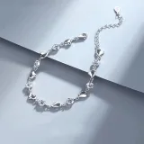 Silver Zircon Diamond Love Pendant Chain Jewelry Bracelet Necklaces Jewelry Sets