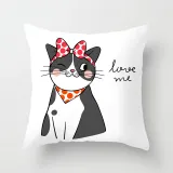 4PCS Home Cotton Decorative Cartoon Cat Throw Pillow Case Cushion Covers For Sofa Couch Bed Chair