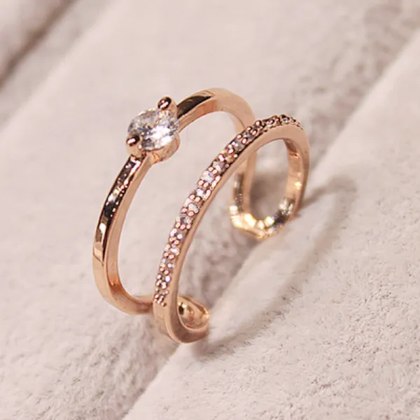 Jewelry Silver Full Diamond Ring For Women Girls Gifts