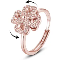 The Clovers Rotatable Adjustable Ring for Fidget Ring Anxiety Stress Relief
