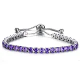 4mm Round Adjustable Crystal Birthstone Bracelet Gift For Mom Friends