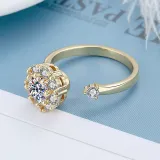 Jewelry Butterfly Star Spinner Rings for Anxiety Full Diamond Adjustable