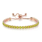 4mm Round Adjustable Crystal Birthstone Bracelet Gift For Mom Friends