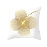 4PCS Home Cotton Decorative Gold Leaves Throw Pillow Case Cushion Covers For Sofa Couch Bed Chair