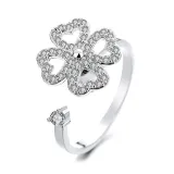 Zircon Diamonds Anxiety Stainless Steel Spinner Relieveing Ring Flower Butterfly Jewelry Rings