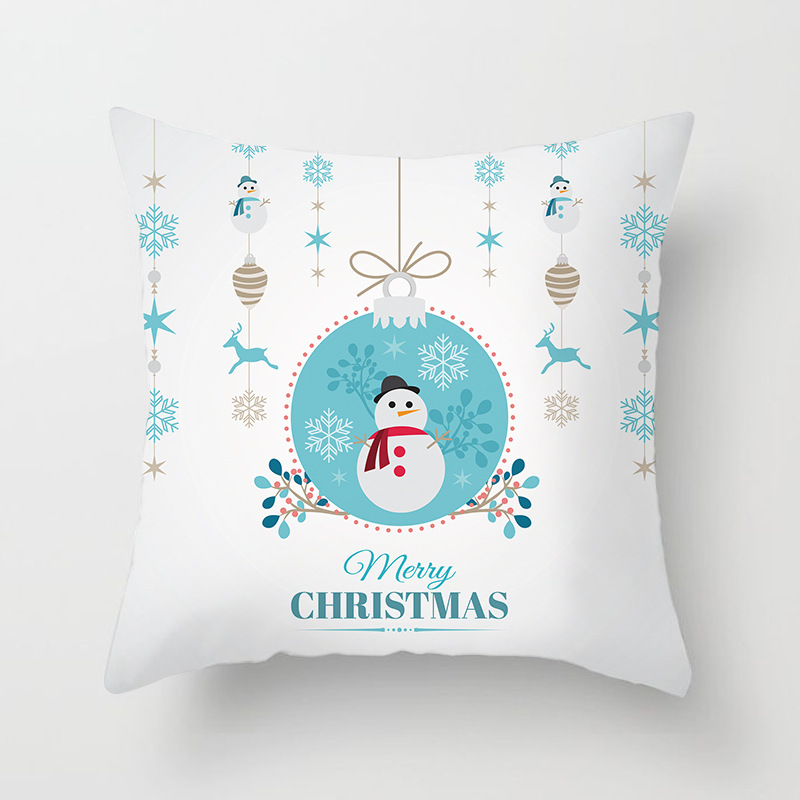 Home Decoration Christmas Snowman Pillowcase Cushion Pillow Cover