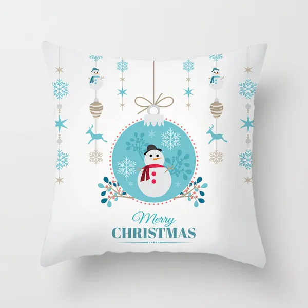 Home Decoration Christmas Snowman Pillowcase Cushion Pillow Cover