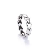 9PCS Silver Vintage Good Luck Smile Face Stackable Finger Punk Rings Set