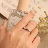 Silver Adjustable Anti Anxiety Beaded Spinner Rings Stacking Spinning Worry Ring