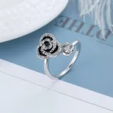 Flower Clover Stainless Steel Ring for Fidget Ring Anxiety Stress Relief