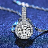 Silver Zircon Diamond Round Pendant Chain Jewelry Earrings Necklaces Rings Jewelry Sets