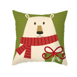 Home Decoration Christmas Bear Pillowcase Sofa Cushion Pillow Cover