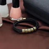 DIY Round Ring Bracelets with Name Engraved Custom Gift For Dad Mom Friends