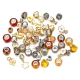 DIY 50 Mixed Beads Crystal Glass Crystal Zircon Beads Bracelet Necklace Accessories Jewelry