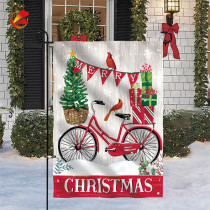 Merry Christmas Bicycle Flag Slogan Garden Decoration
