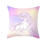 4PCS Home Cotton Decorative Cartoon Unicorn Throw Pillow Case Cushion Covers For Sofa Couch Bed Chair