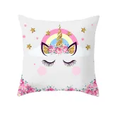 4PCS Rainbow Unicorn Home Cotton Decorative Throw Pillow Case Cushion Covers