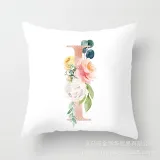 4PCS Home Cotton Decorative Letter A-Z Throw Pillow Case Cushion Covers For Sofa Couch Bed Chair