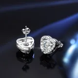 Jewelry Necklace Earrings Ring Heart Diamond Set With Gift Box